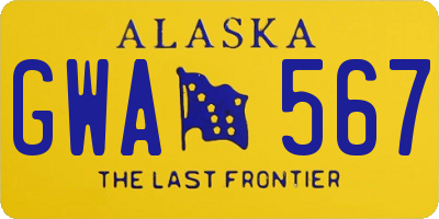 AK license plate GWA567