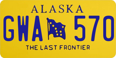 AK license plate GWA570