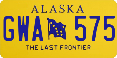 AK license plate GWA575