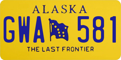 AK license plate GWA581