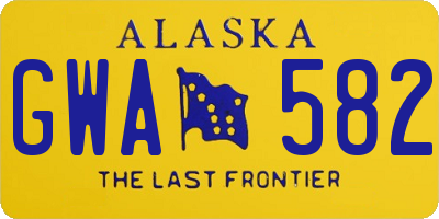AK license plate GWA582