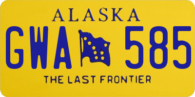 AK license plate GWA585