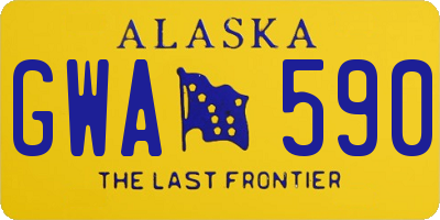 AK license plate GWA590