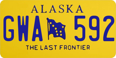 AK license plate GWA592