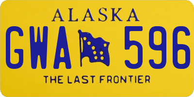 AK license plate GWA596