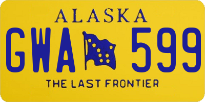 AK license plate GWA599