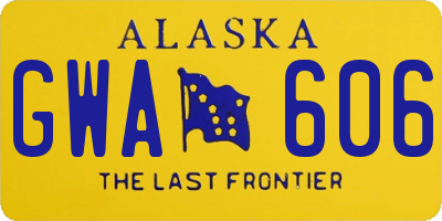 AK license plate GWA606