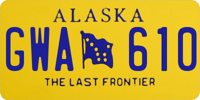 AK license plate GWA610