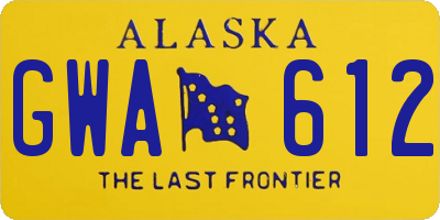AK license plate GWA612