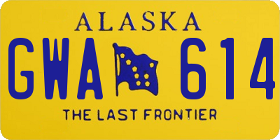 AK license plate GWA614