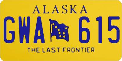 AK license plate GWA615