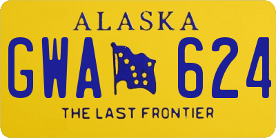 AK license plate GWA624