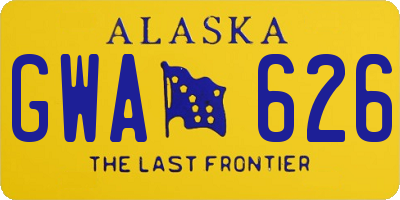 AK license plate GWA626