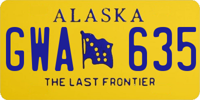 AK license plate GWA635