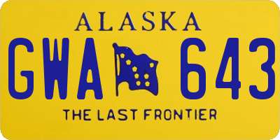 AK license plate GWA643