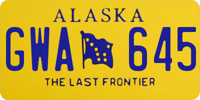 AK license plate GWA645