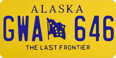 AK license plate GWA646