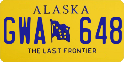 AK license plate GWA648