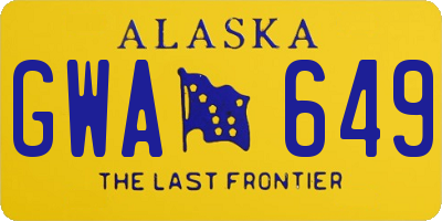 AK license plate GWA649