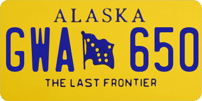 AK license plate GWA650