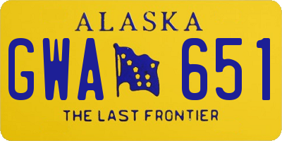 AK license plate GWA651