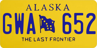 AK license plate GWA652