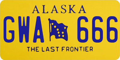 AK license plate GWA666