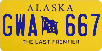 AK license plate GWA667
