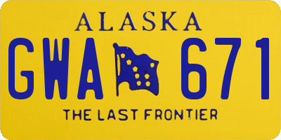 AK license plate GWA671