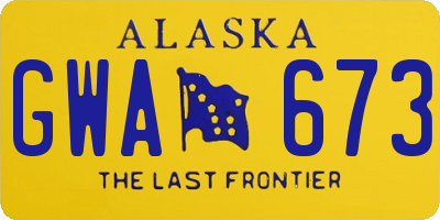 AK license plate GWA673