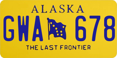 AK license plate GWA678