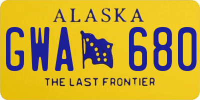 AK license plate GWA680