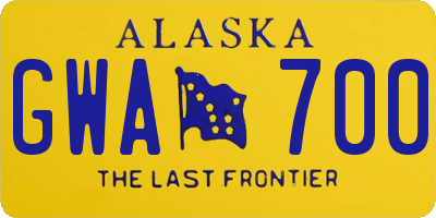 AK license plate GWA700