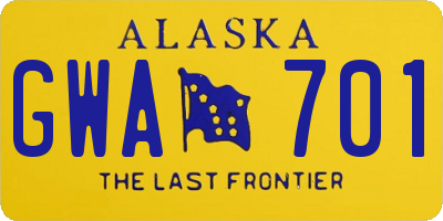 AK license plate GWA701