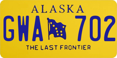 AK license plate GWA702