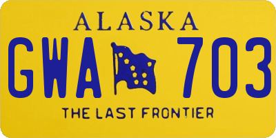 AK license plate GWA703