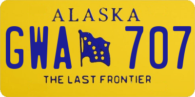 AK license plate GWA707