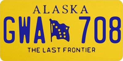 AK license plate GWA708