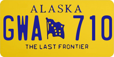 AK license plate GWA710