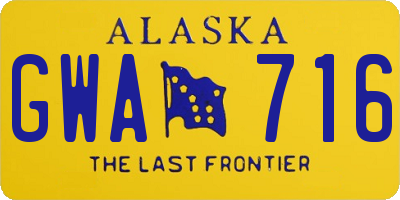 AK license plate GWA716