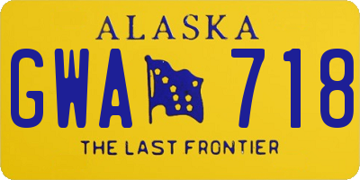 AK license plate GWA718