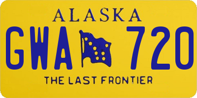 AK license plate GWA720