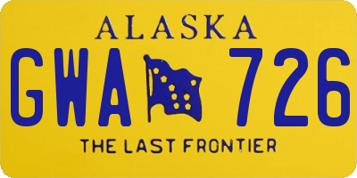 AK license plate GWA726