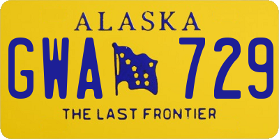 AK license plate GWA729