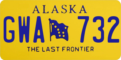 AK license plate GWA732