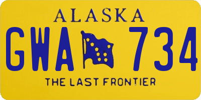 AK license plate GWA734