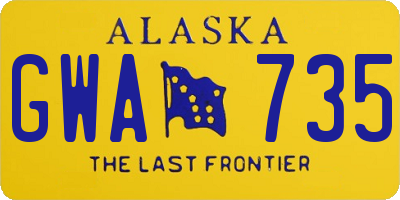 AK license plate GWA735