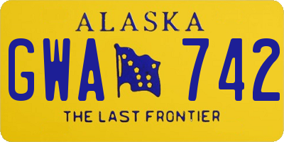 AK license plate GWA742