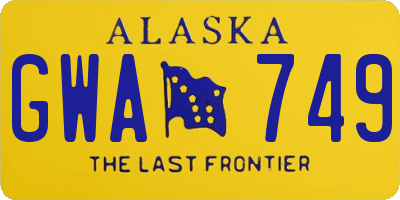 AK license plate GWA749