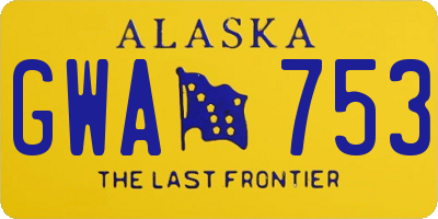 AK license plate GWA753